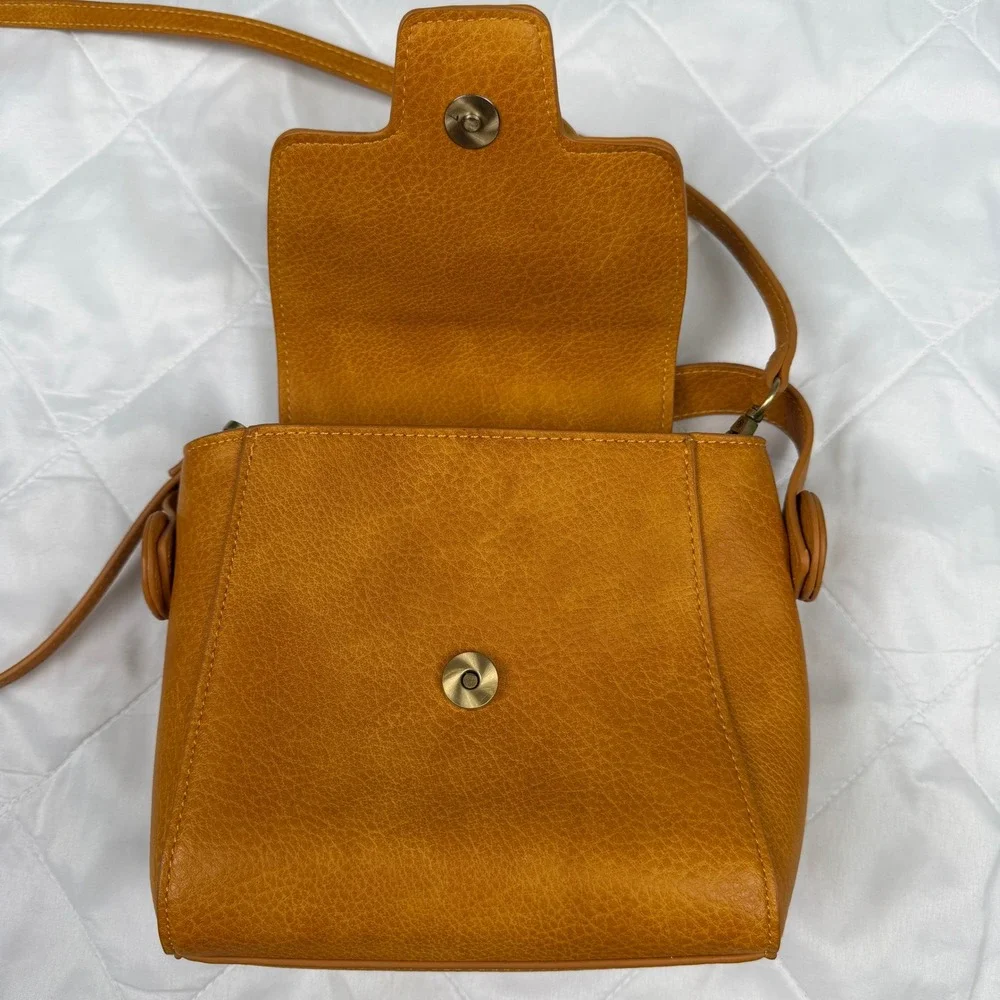 Free People Carrie Circle Mustard Shoulder Bag Bamboo Ring Boho